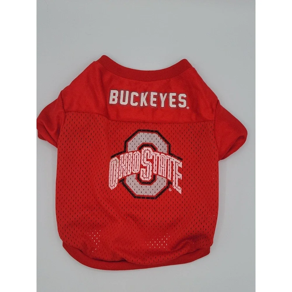 Ohio State Buckeyes Dog Jersey Red Mesh Size Small NCAA Collegiate Pet Shirt